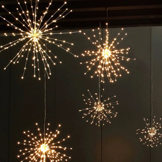 Christmas Firework LED Copper Wire String Lights