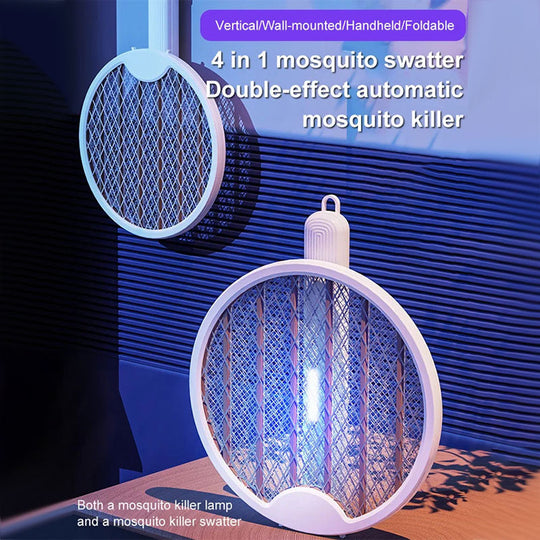 2 in 1 Wall-Mounted Collapsible USB Rechargeable Mosquito Swatter & Mosquito Lights