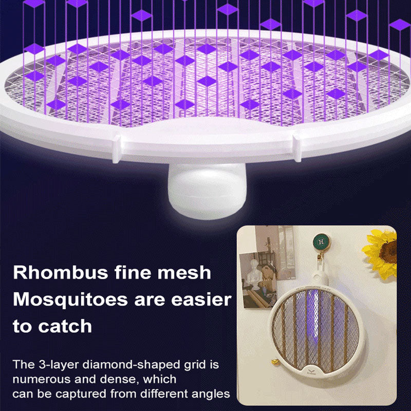 2 in 1 Wall-Mounted Collapsible USB Rechargeable Mosquito Swatter & Mosquito Lights