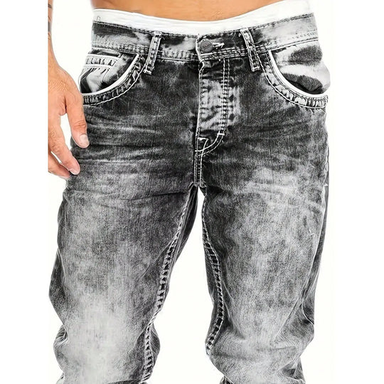 Men's Fashion Creative Stretch Denim Jeans,Minimalist Style Suitable For Summer, Emo Style