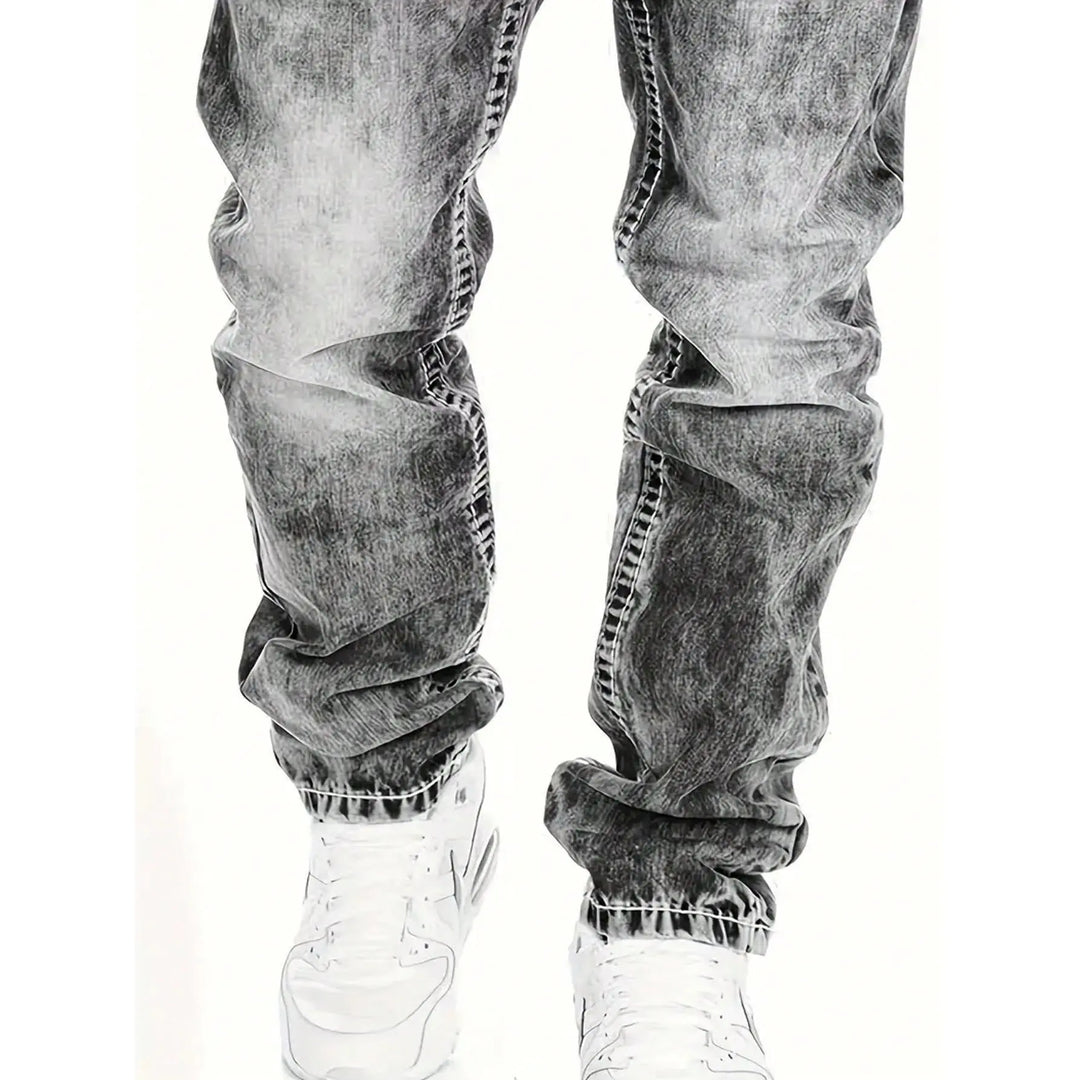 Men's Fashion Creative Stretch Denim Jeans,Minimalist Style Suitable For Summer, Emo Style
