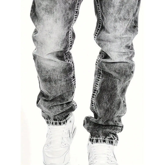 Men's Fashion Creative Stretch Denim Jeans,Minimalist Style Suitable For Summer, Emo Style
