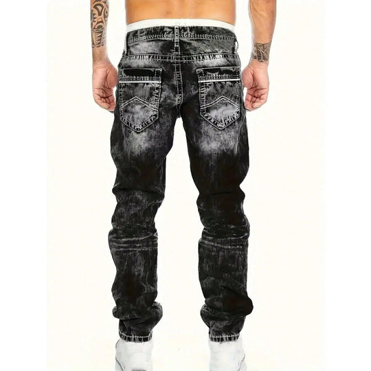 Men's Fashion Creative Stretch Denim Jeans,Minimalist Style Suitable For Summer, Emo Style