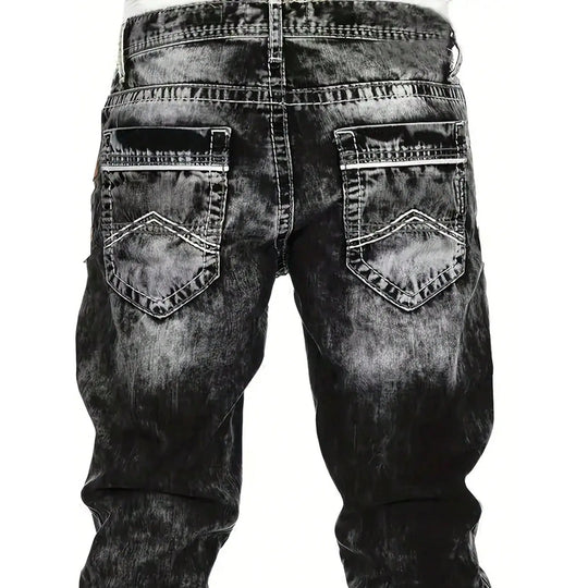 Men's Fashion Creative Stretch Denim Jeans,Minimalist Style Suitable For Summer, Emo Style