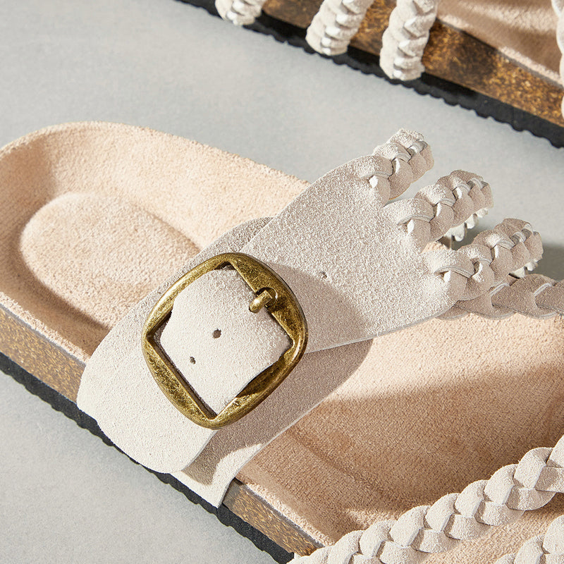 Women's Braided Strap Slide Sandals