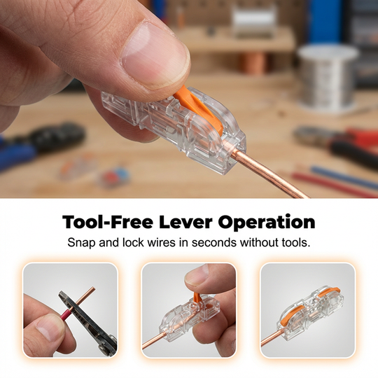 ⚡ 49% OFF TOOL-FREE TERMINALS! ✨ Tool-free installation & secure copper connection for all cable types 🔌