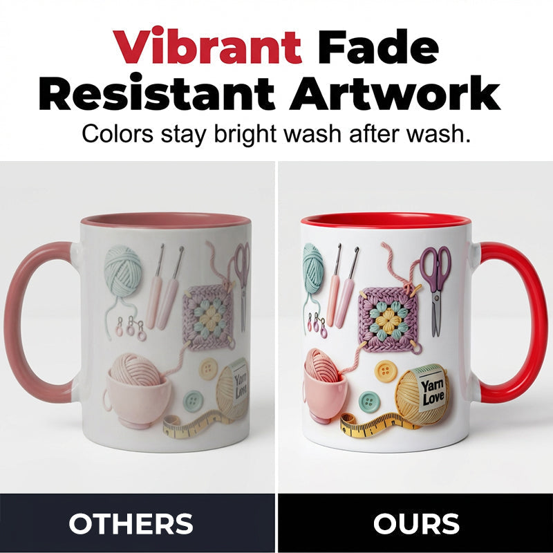 🔥LAST DAY SALE 50% OFF!!🏆Flash Sale⚡ 50K+ SOLD! Almost Gone💥Yarn Love Mug, Gift For Crafters And Creative Souls