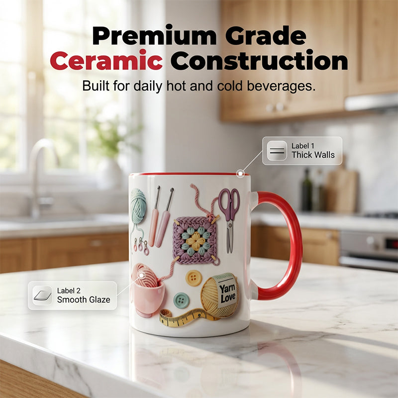 🔥LAST DAY SALE 50% OFF!!🏆Flash Sale⚡ 50K+ SOLD! Almost Gone💥Yarn Love Mug, Gift For Crafters And Creative Souls