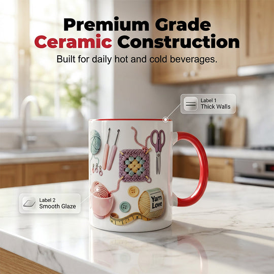 🔥LAST DAY SALE 50% OFF!!🏆Flash Sale⚡ 50K+ SOLD! Almost Gone💥Yarn Love Mug, Gift For Crafters And Creative Souls