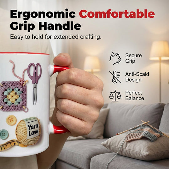 🔥LAST DAY SALE 50% OFF!!🏆Flash Sale⚡ 50K+ SOLD! Almost Gone💥Yarn Love Mug, Gift For Crafters And Creative Souls