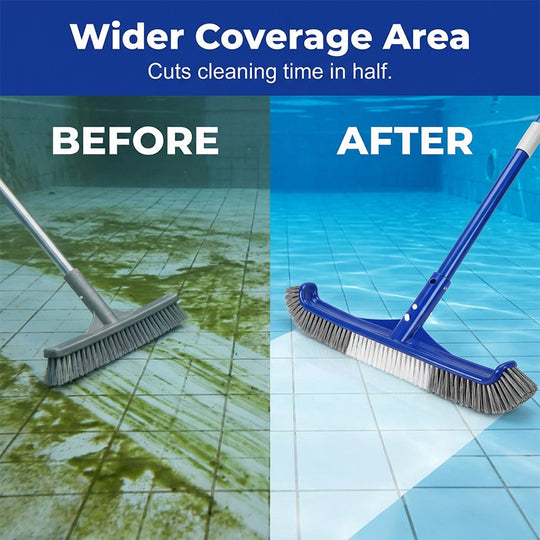 Wide Pool Brush Head with Curved Ends