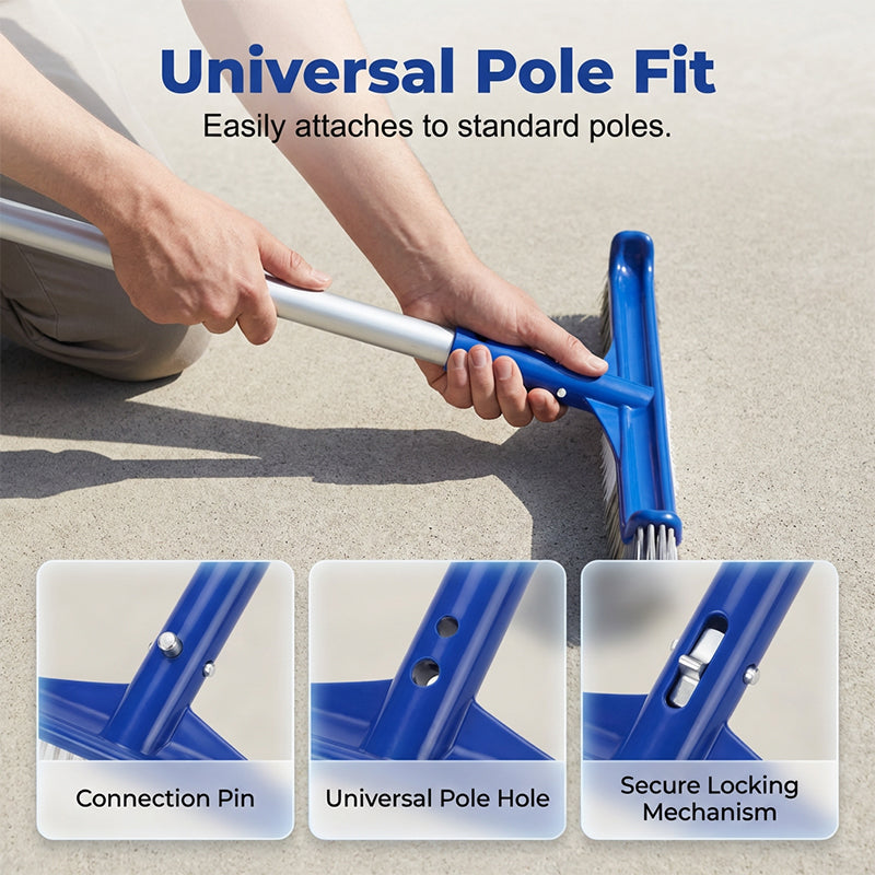 Wide Pool Brush Head with Curved Ends