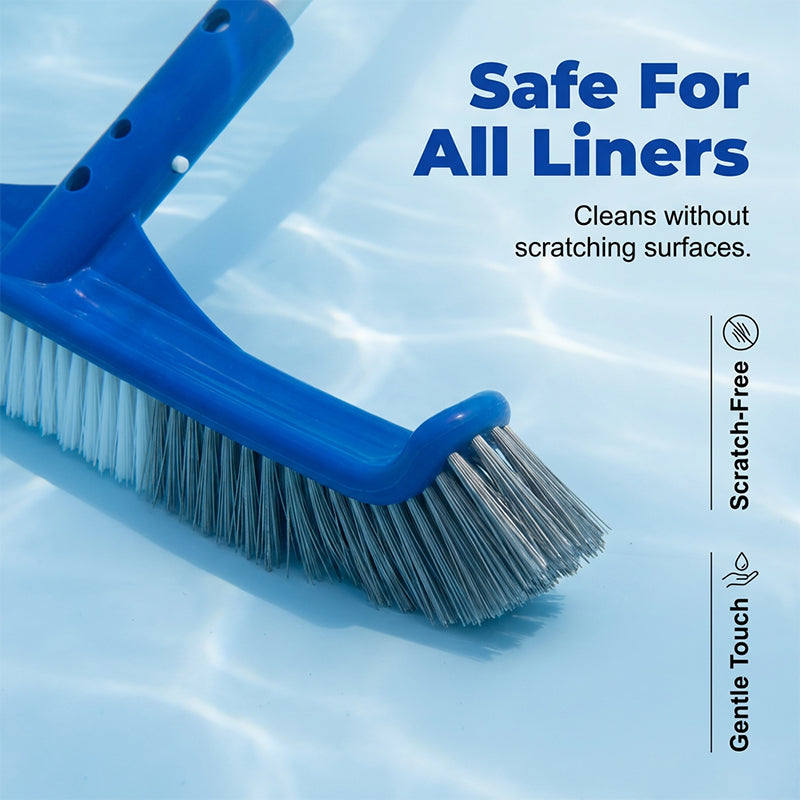 Wide Pool Brush Head with Curved Ends