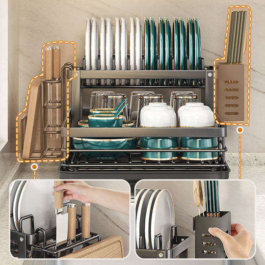 Two-tier dish rack for the kitche