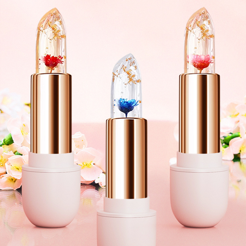 Flower Clear Jelly Lipstick With Temperature Change Color