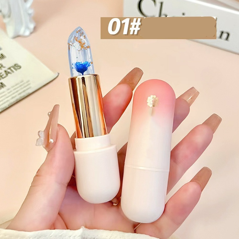 Flower Clear Jelly Lipstick With Temperature Change Color