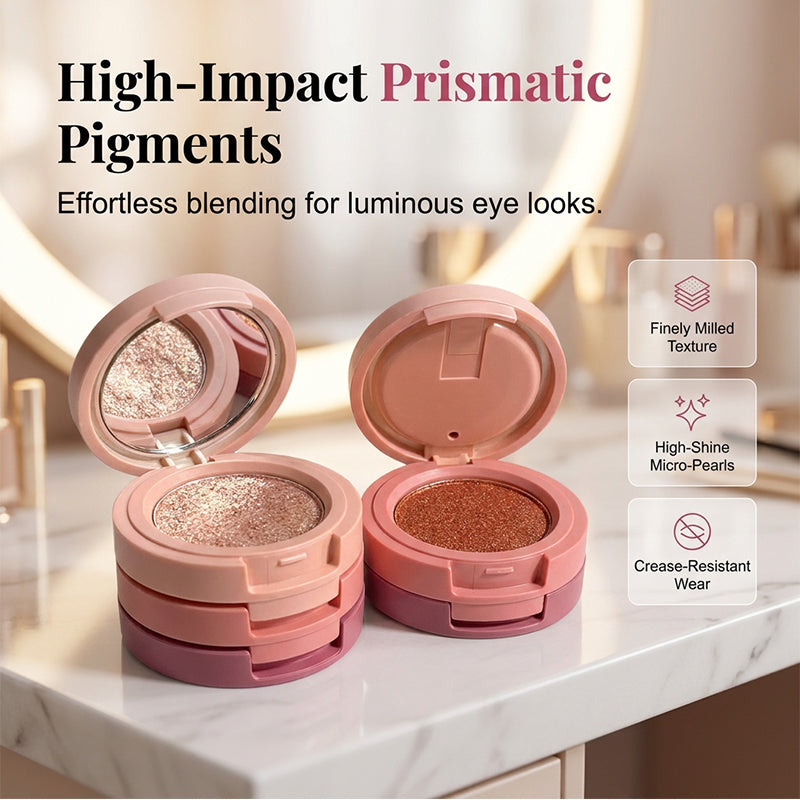 3-Color Stackable Eyeshadow Palette with Mirror – behene