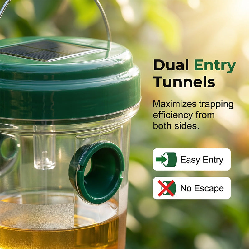 Solar-Powered Hanging Wasp and Fly Trap