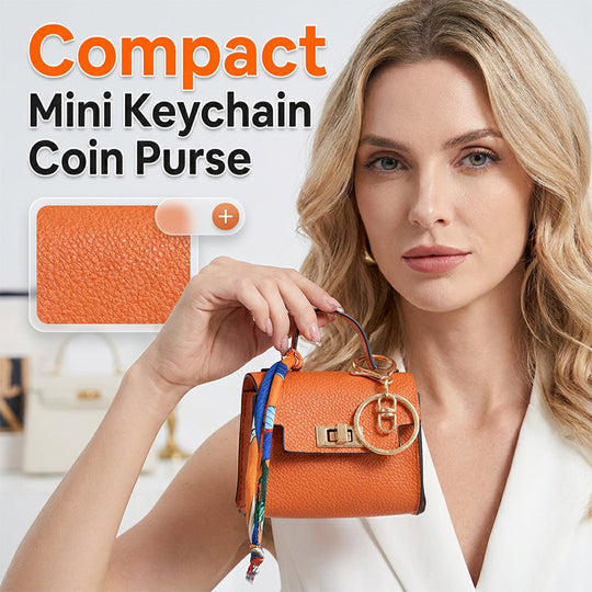 Mini Square Bag Pendant Keychain - High Quality Leather with Colorful Strap