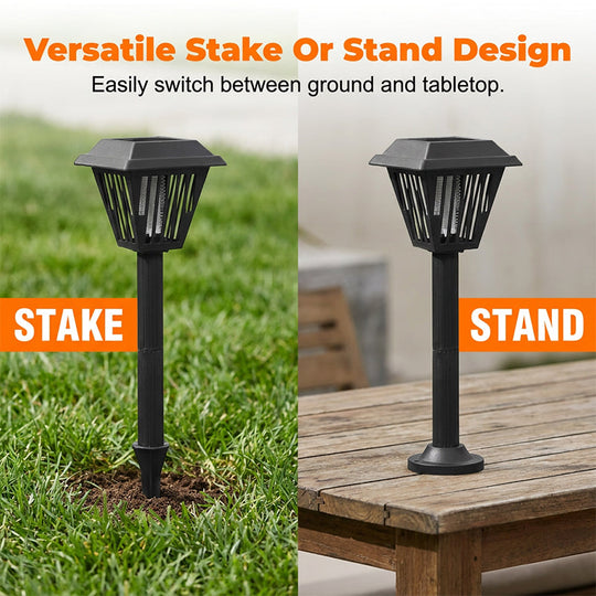 💡✨Outdoor Solar Powered Mosquito Killer Lamp-Stake or Stand Use. Protect Your Yard Day & Night! 🔋