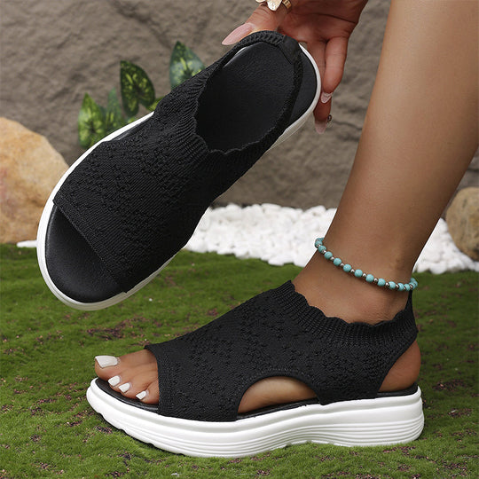 💐Women's Breathable Knit Platform Sandals – Air-permeable knit upper, cushioned sole & lightweight comfy summer footwear ✨