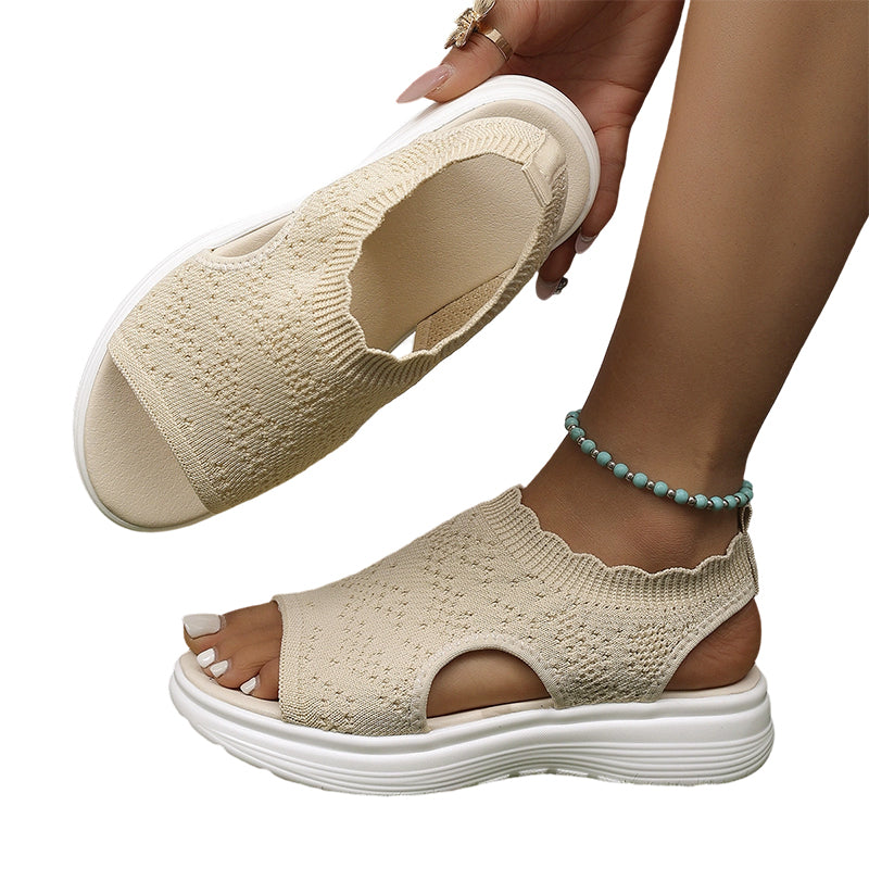 💐Women's Breathable Knit Platform Sandals – Air-permeable knit upper, cushioned sole & lightweight comfy summer footwear ✨