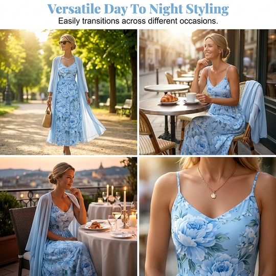 🌸New Arrivals & Best Sellers-Women's Elegant Two-Piece Floral Dress Set🌸