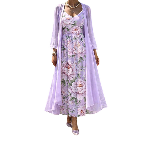 🌸New Arrivals & Best Sellers-Women's Elegant Two-Piece Floral Dress Set🌸
