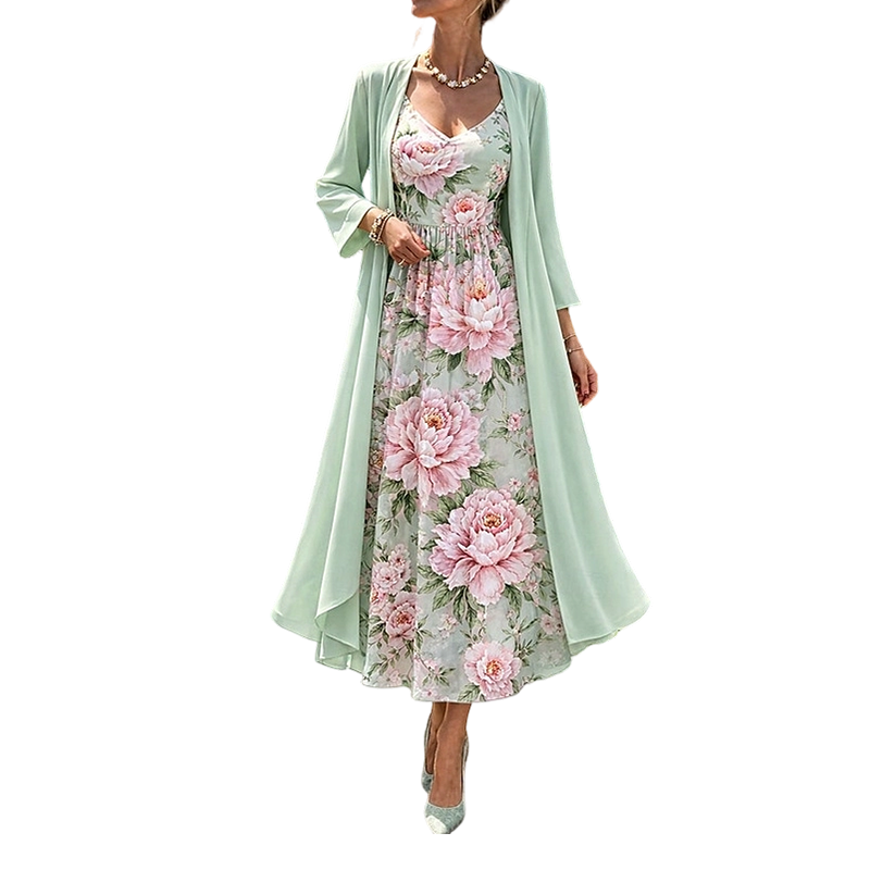 🌸New Arrivals & Best Sellers-Women's Elegant Two-Piece Floral Dress Set🌸