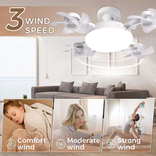 🌀49% OFF NOW! 💡Foldable Socket Ceiling Fan Light with Remote, Energy-Saving Cooling & Lighting for Bedroom & Home