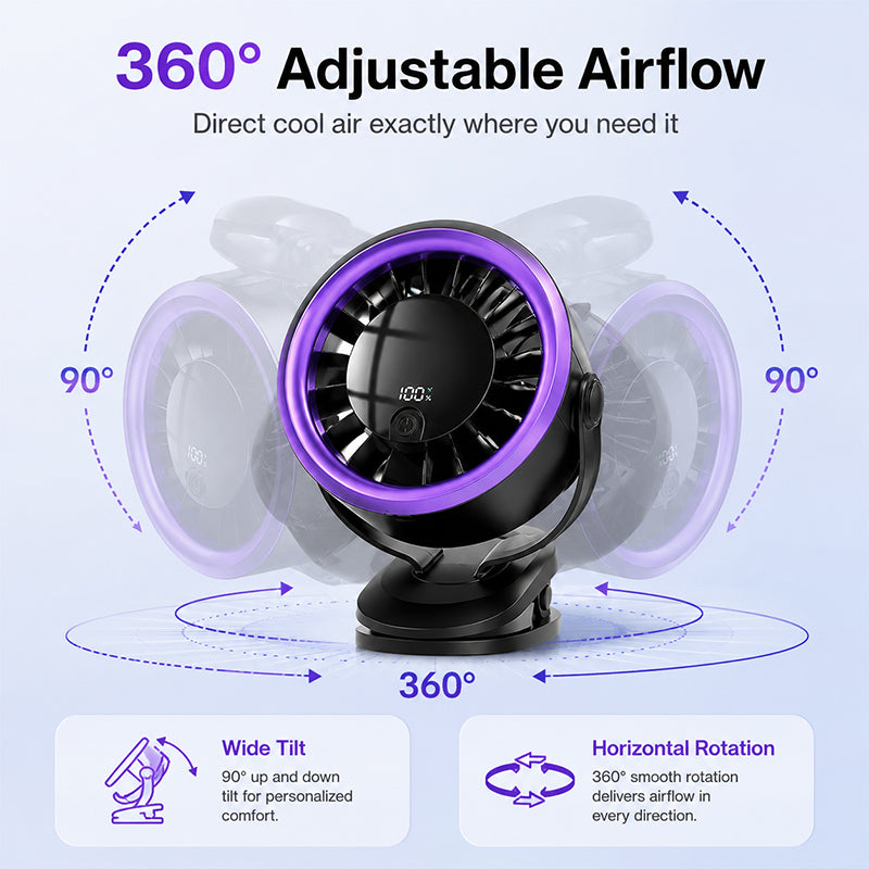 Portable USB Fan with Digital Display