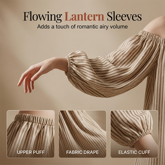 🎉 LIMITED TIME 50% OFF! 👗 Women's Off-Shoulder Maxi Dress – Lantern Sleeves, Relaxed Fit & Side Pockets 🌸