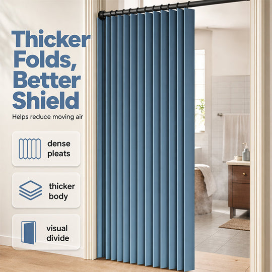 ⏰🔥LIMITED TIME 50% OFF! ⭐No-Drill Magnetic Accordion Door Curtain