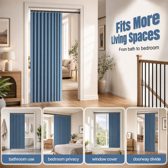 ⏰🔥LIMITED TIME 50% OFF! ⭐No-Drill Magnetic Accordion Door Curtain