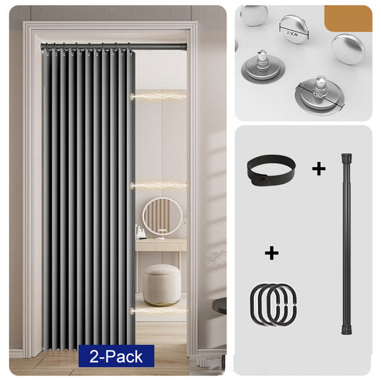 ⏰🔥LIMITED TIME 50% OFF! ⭐No-Drill Magnetic Accordion Door Curtain