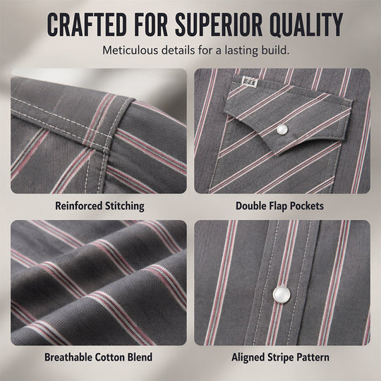 Men's Classic Fit Short Sleeve Striped Shirt