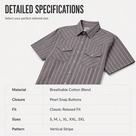 Men's Classic Fit Short Sleeve Striped Shirt