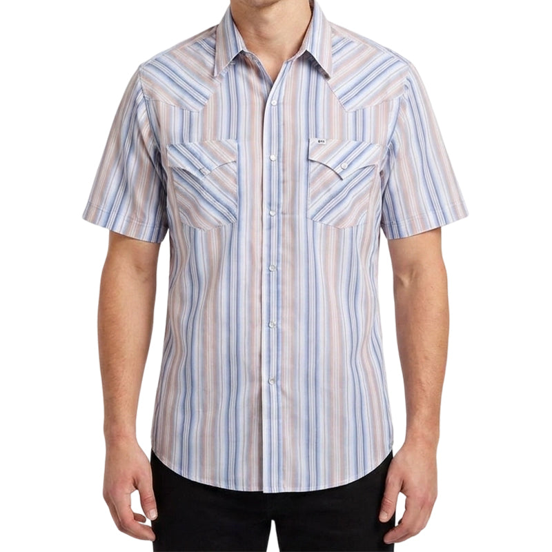 Men's Classic Fit Short Sleeve Striped Shirt