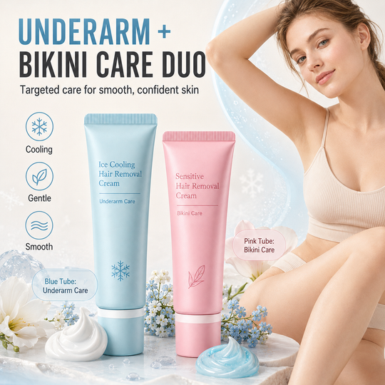 🥳🪒 50% OFF! Gentle Hair Removal Cream – Dual‑care for underarms & bikini area. Plant extracts soothe & moisturise – removes hair without irritation! ✨🛡️