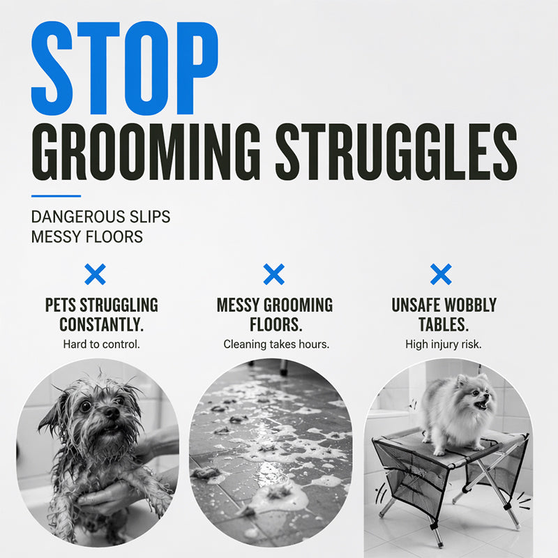 📢📢50% OFF !!⏰🐕2-in-1 Foldable Pet Grooming Bed