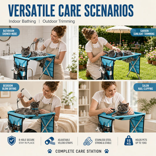 📢📢50% OFF !!⏰🐕2-in-1 Foldable Pet Grooming Bed