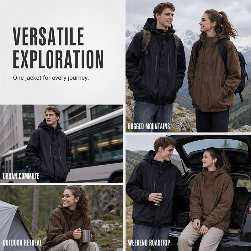 📢📢2026 HOT SALE!!🔥Windproof Hooded Cargo Jacket Waterproof Outdoor Streetwear Coat
