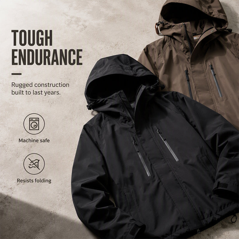 📢📢2026 HOT SALE!!🔥Windproof Hooded Cargo Jacket Waterproof Outdoor Streetwear Coat