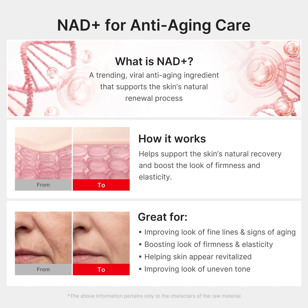 NAD+ EGF Firming Serum | NAD+, EGF, Collagen Extract, Anti-aging, Plumping, Radiance Boosting Serum | Cares for Look of Fine Lines, Skin Elasticity & Firmness For Youthful-looking Skin (30ml / 1.01 fl. oz.) | Korean Skincare, K-Beauty