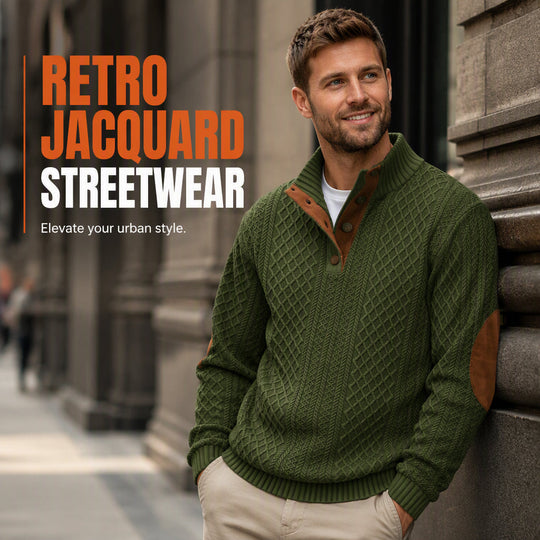Men's Casual Loose Jacquard Sweatshirt