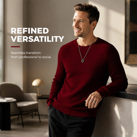 Men's Modern Waffle Knit Sweater