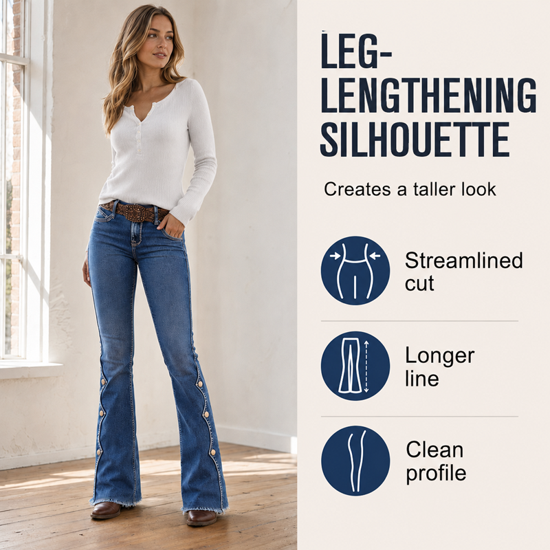 Women High Waisted Distressed Flare Jeans