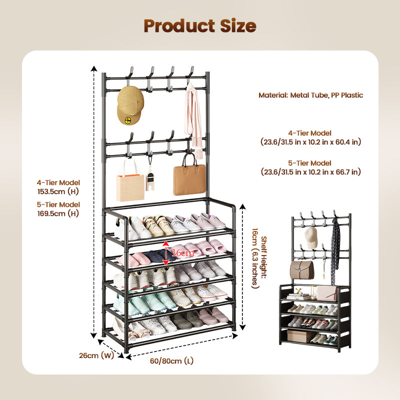 🏠 Save 50%! 🧥 Entryway Shoe & Coat Rack – Multi-functional, sturdy & space-saving ✨