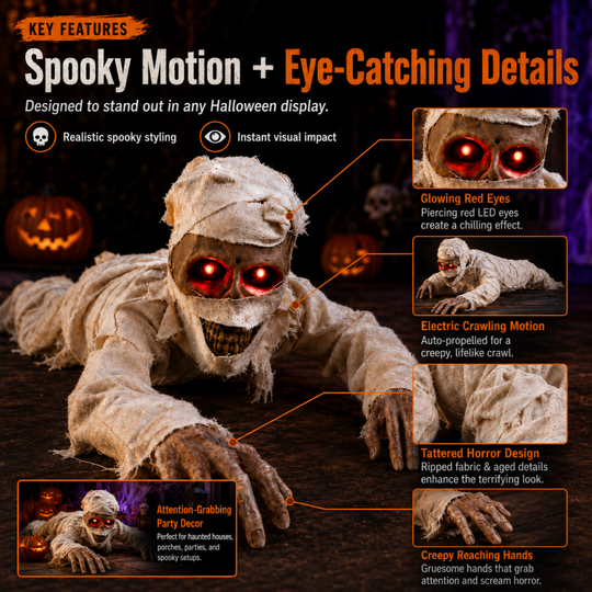 Electric Crawling Mummy Halloween Prop