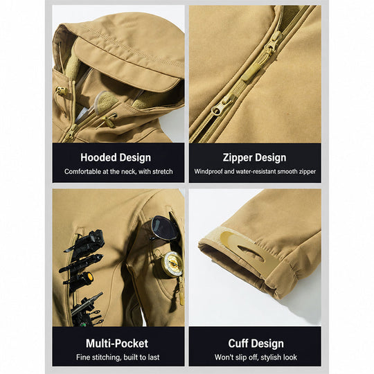 💥 Built for Wind & Rain | Men's Waterproof Insulated Outdoor Jacket